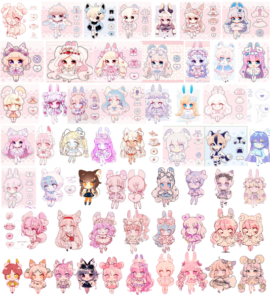 Heartpuff Chibi Base Bundle: 32 Poses (Digital Download)