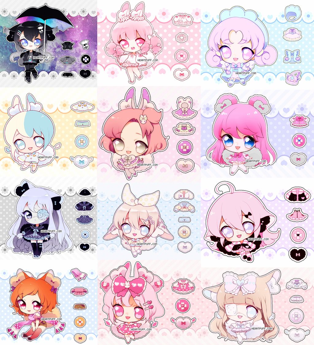 Heartpuff Chibi Base Bundle: 32 Poses (Digital Download)